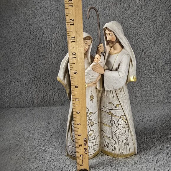 Napco Christmas Holy Family Carved Bethlehem Scene Nativity Figure Tall 13" Gold - Picture 10 of 11